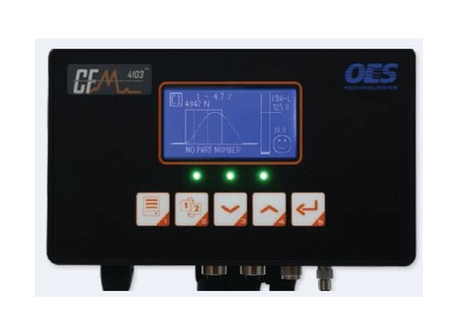 OES Crimp Force Monitor Do obróbki drutu Two Channels Black Square Shape